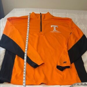 Russell Athletic Orange and Black Quarter-Zip Pullover